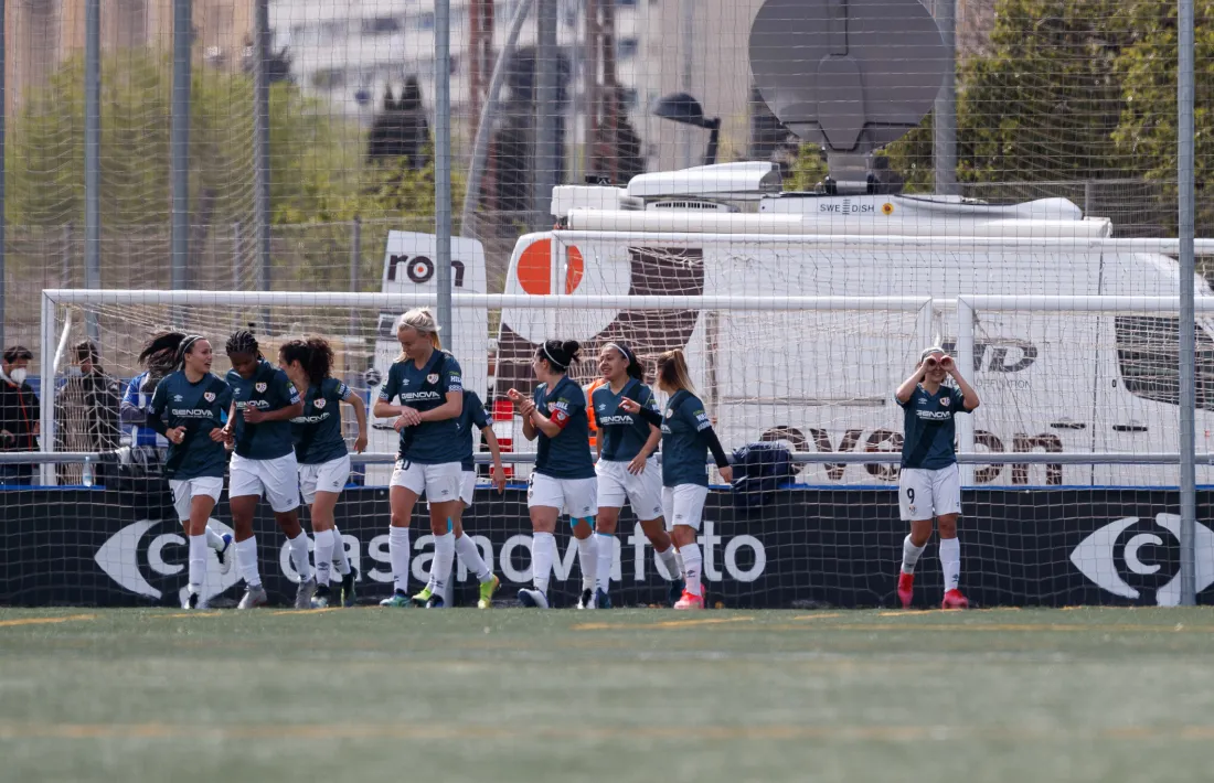 Tere celebra el seu gol contra l’Espanyol. Foto: Twitter Rayo Femení