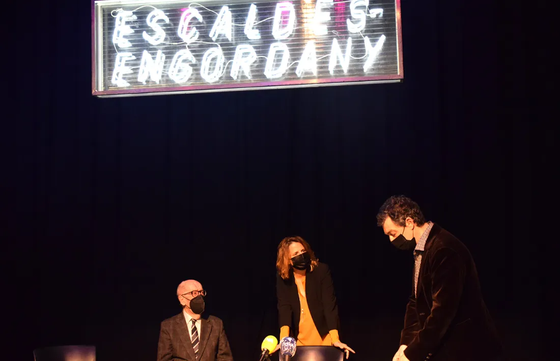La cònsol major d'Escaldes-Engordany, Rosa Gili, amb Antoni i Marc Pantebre.
