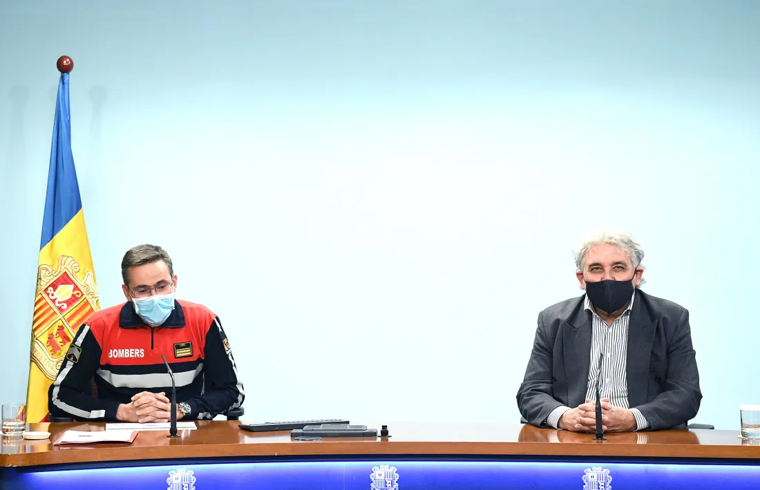 Jordi Farré i Jordi Galobardas en la roda de premsa d’ahir.