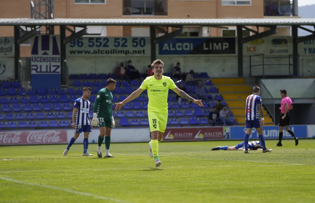 Pau Martínez celebra el 0 a 1 a El Collao. Foto: FC Andorra