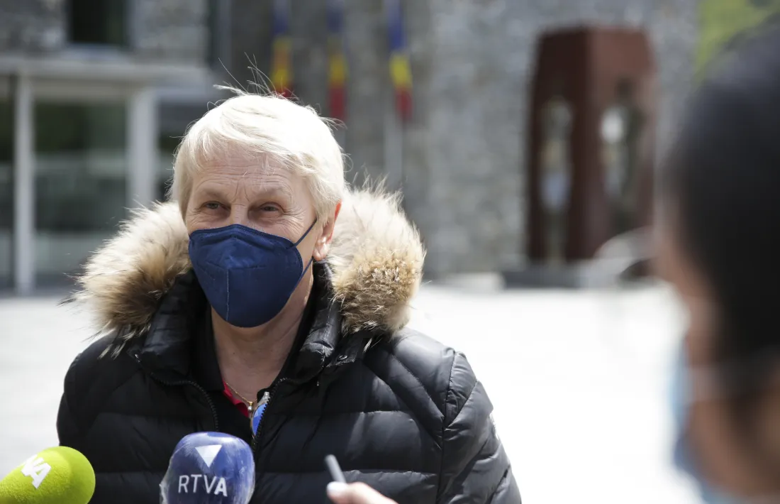 Metayer, en la roda de premsa d'aquest matí en què ha confirmat que al setembre deixarà la direcció dels Petits Cantors.