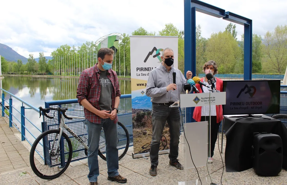 Guàrdia, Fàbrega i Lladós, en la presentació al Parc Olímpic del Segre.
