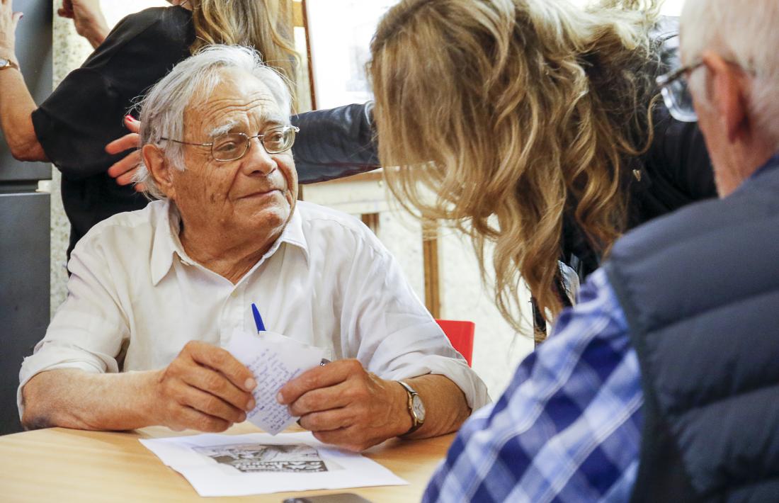 L’artista lauredià, el 2018 a La Llacuna, en la sessió que li va dedicar l’Associació d’Escriptors.