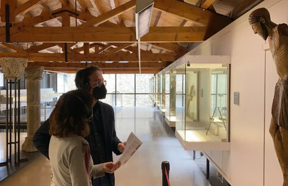 Jordi Quer, tècnic de Cultura, i Arbués, en la presentació de l’itinerari.