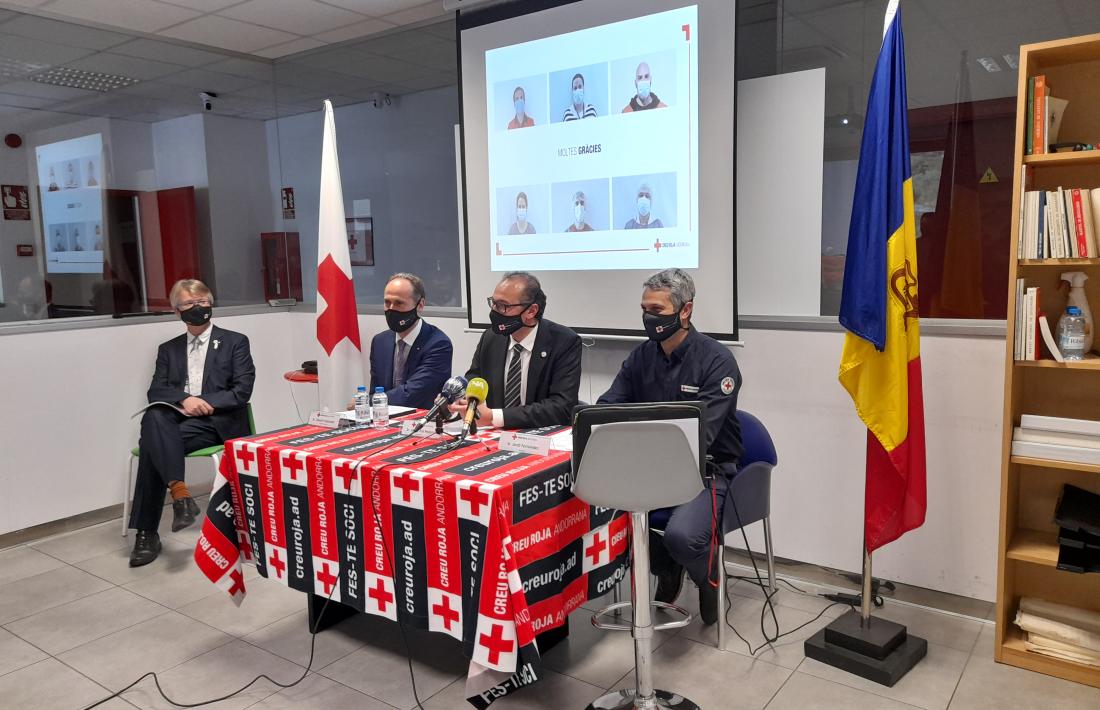 Un moment de la roda de premsa per fer balanç del 2020, ahir a la tarda.