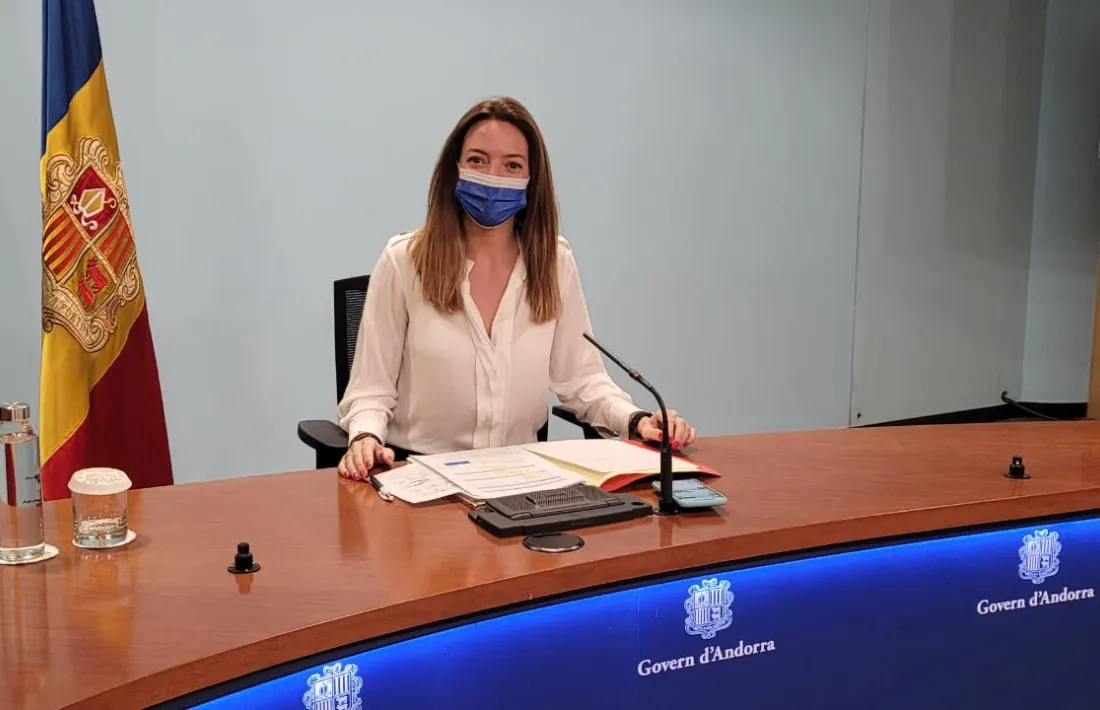 La secretària d'Estat de Salut, Helena Mas, en la roda de premsa d'aquest migdia.