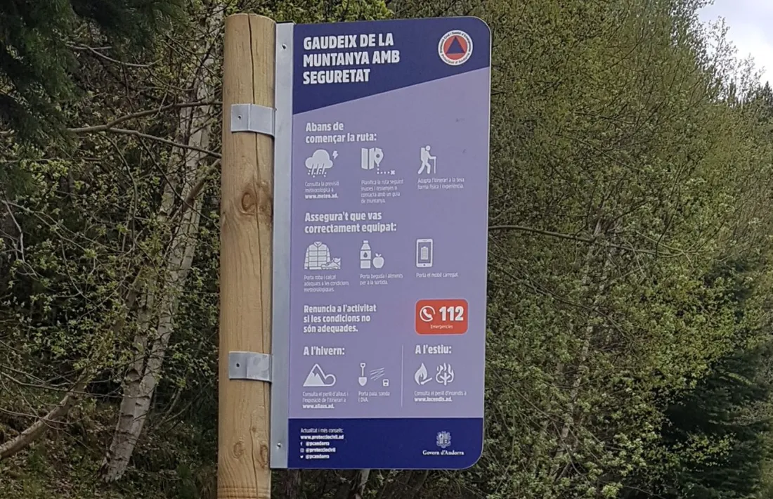 Un dels rètols instal·lats a la parròquia d'Encamp.