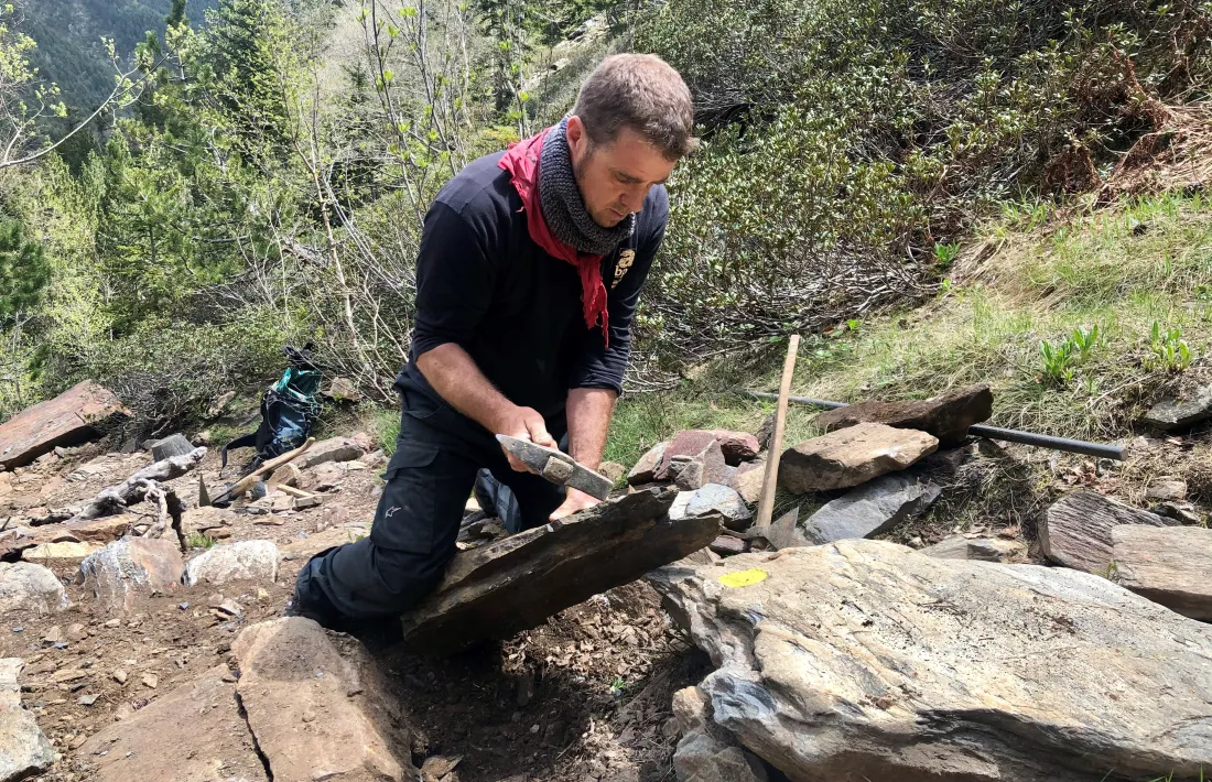 Un moment dels treballs de restauració.