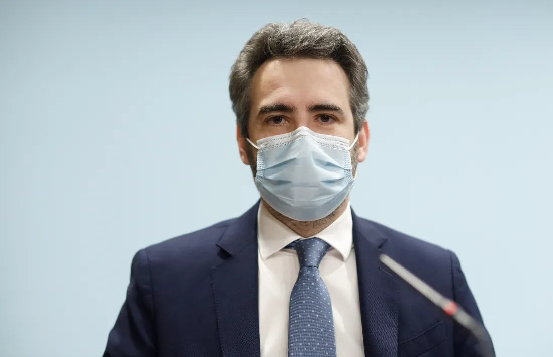 El ministre de Finances i portaveu del Govern, Eric Jover, en la compareixença d’ahir a la tarda.