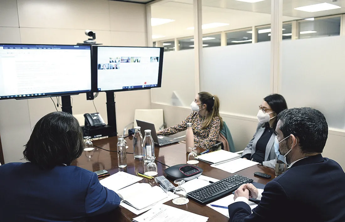 Un moment de la intervenció de Ballestà, ahir.