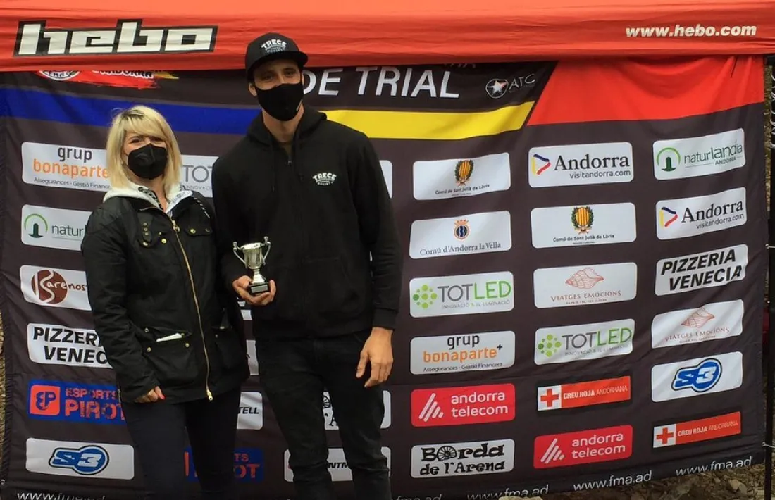 Pol Tarrés assoleix la victòria a la quarta prova del Campionat d’Andorra de Trial. Foto: FMA