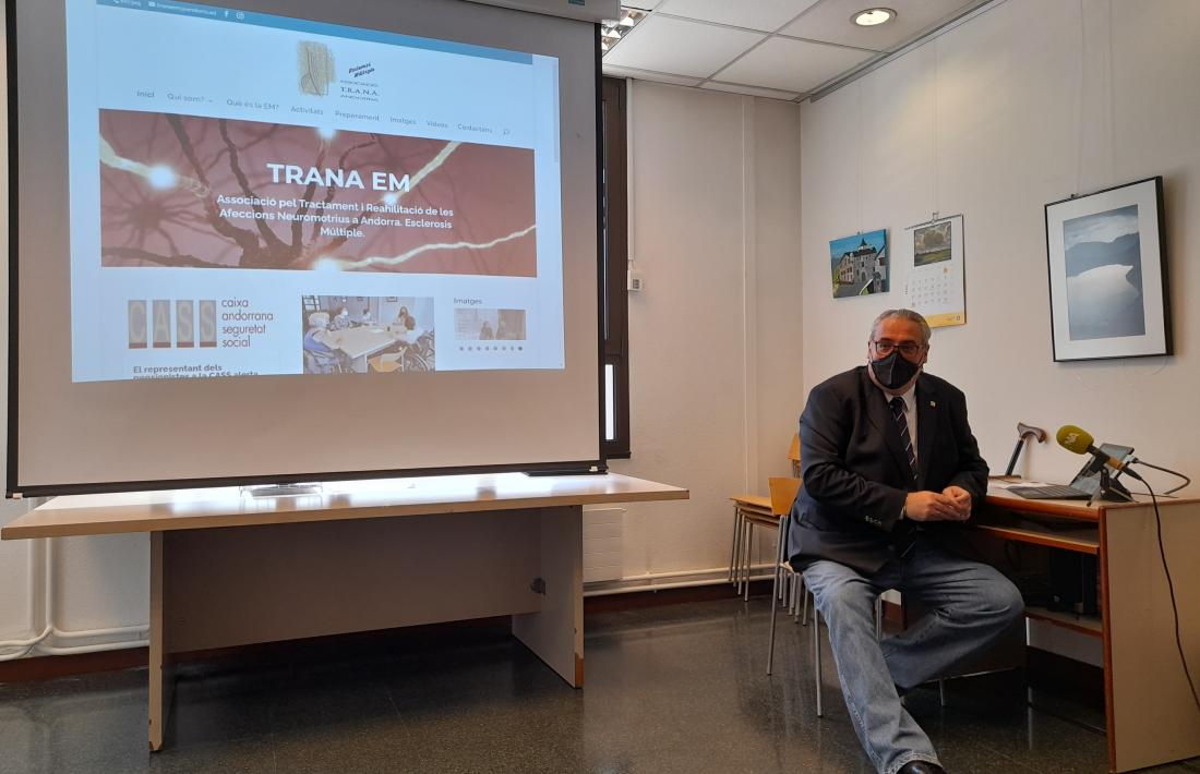 Jacint Risco, en la presentació de la nova web de Trana, aquest matí.