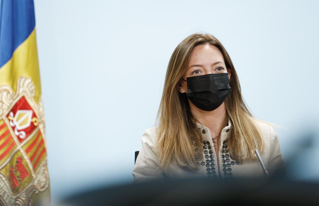 La secretària d'Estat de Salut, Helena Mas, en la roda de premsa d'aquest migdia.