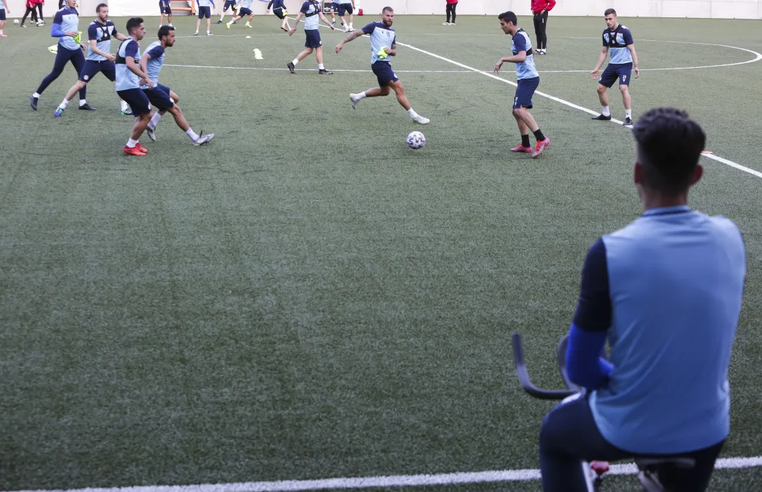 La selecció es va entrenar ahir a l’Estadi Nacional per preparar el partit contra Gibraltar. Foto: Facundo Santana