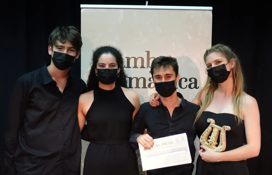 El Quartet Vivancos, format per músics de l'Esmuc, amb el premi.