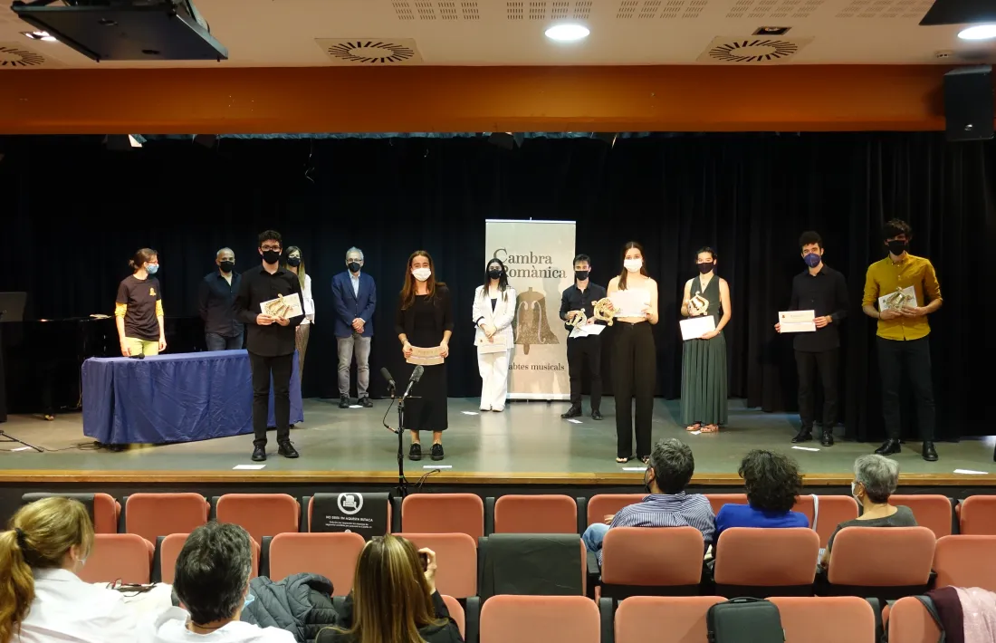 Foto de família dels guanyadors del concurs, avui al Palau de Gel.