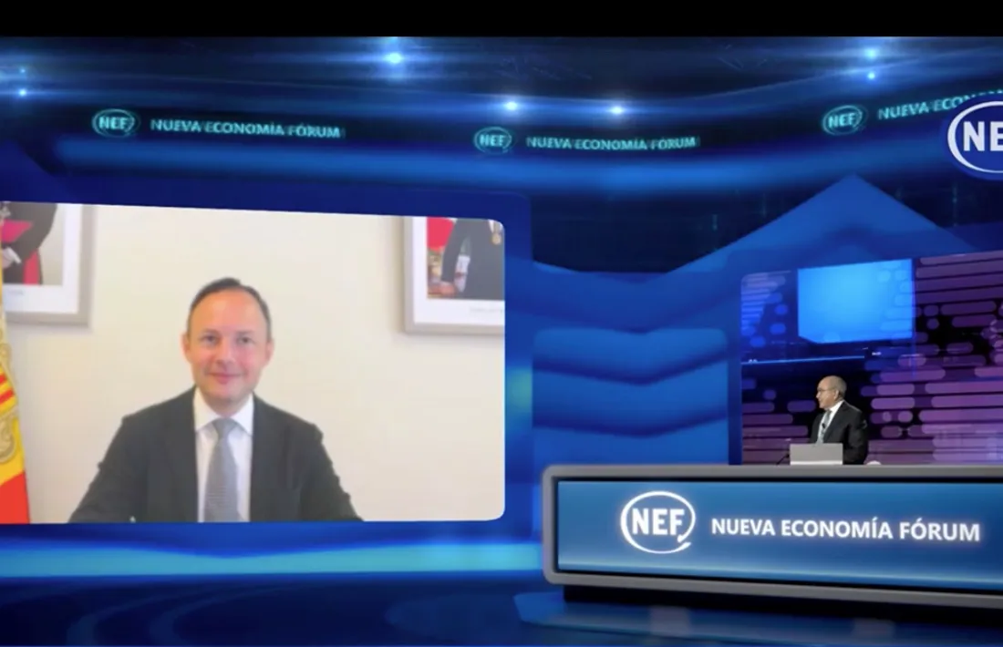 El cap de Govern, Xavier Espot, durant la seva intervenció al Nueva Economia Forum.