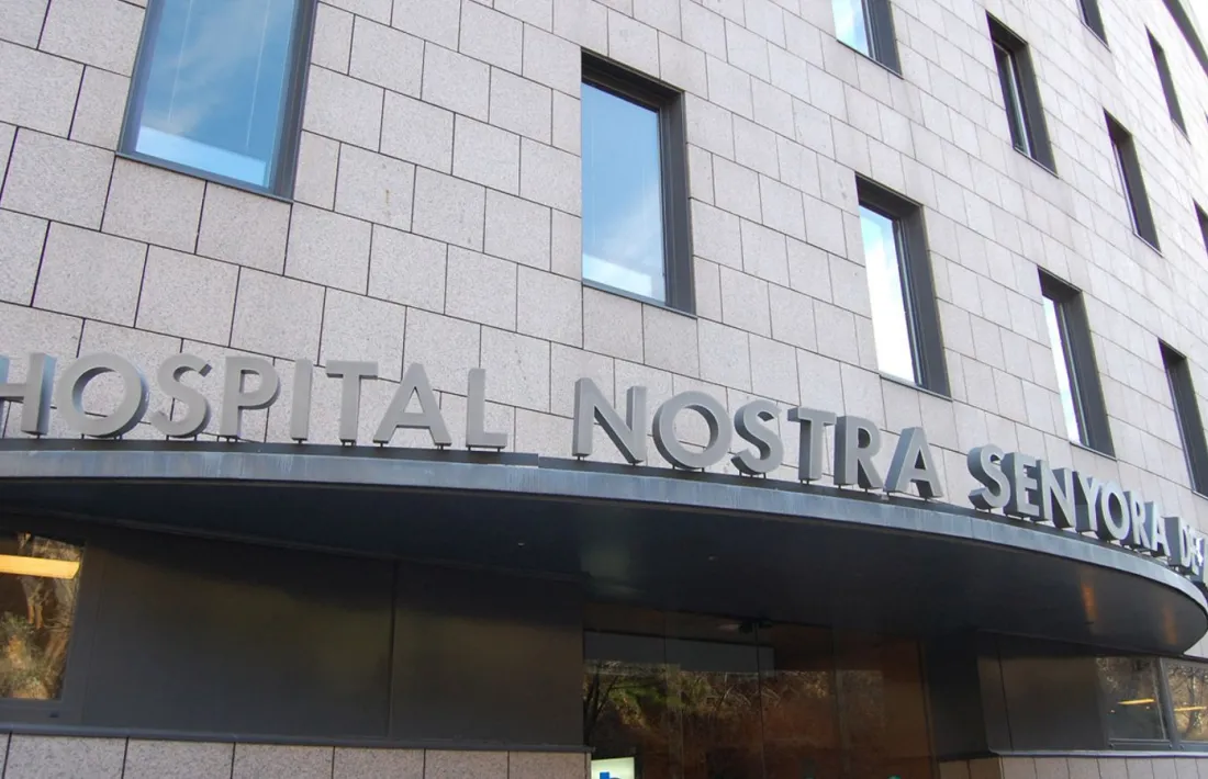 Vista exterior de l'hospital Nostra Senyora de Meritxell.