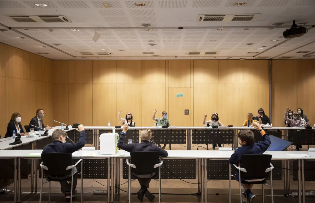 Un instant del consell d'infants celebrat aquest matí a Andorra la Vella.