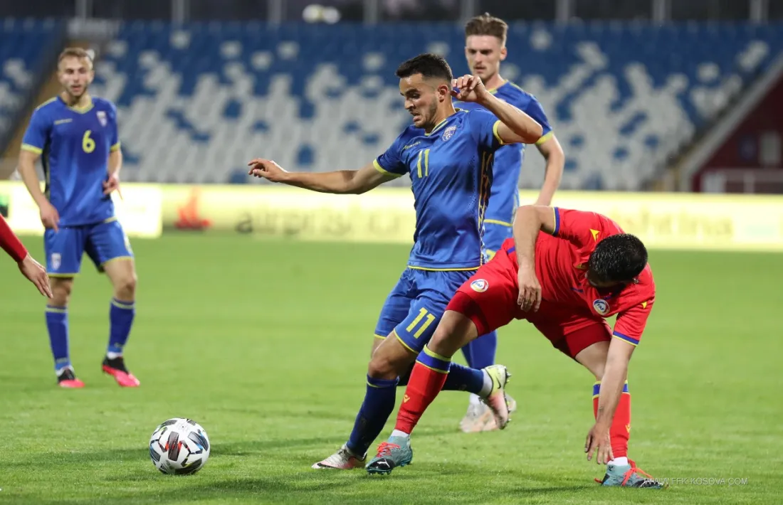Valmir Veliu, de la selecció sub-21 de Kosovo. Foto: Federata e Futbollit e Kosovës