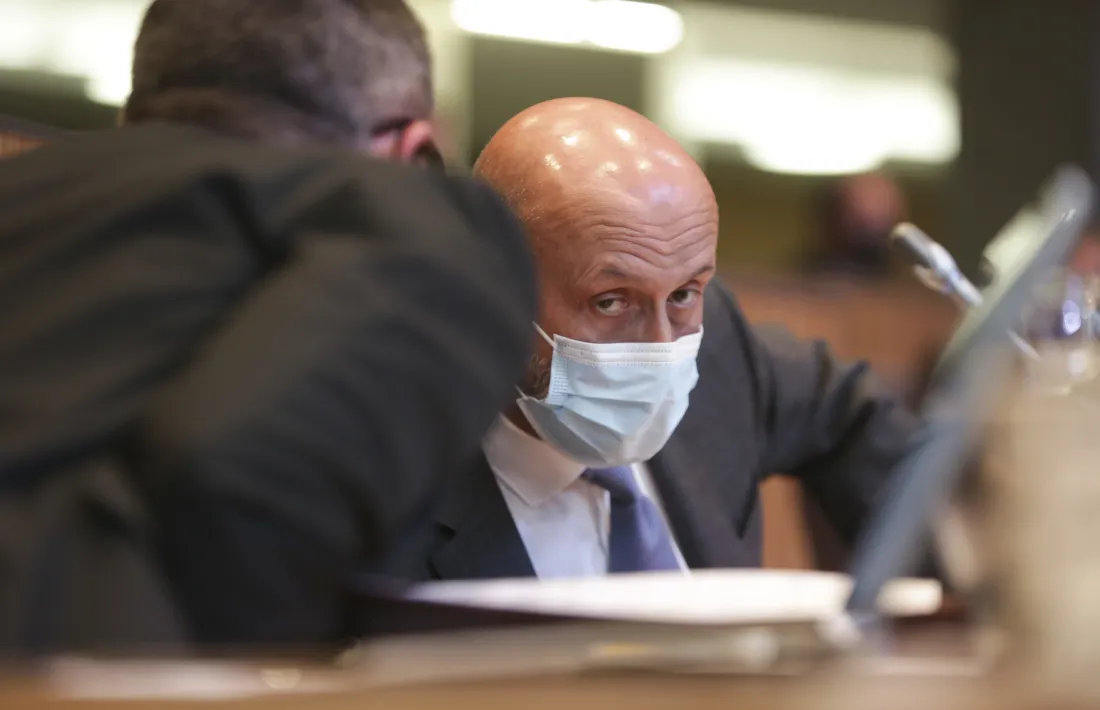 El ministre de Salut, Joan Martínez Benazet, en un moment de la sessió de control a l’executiu d’ahir al Consell General.