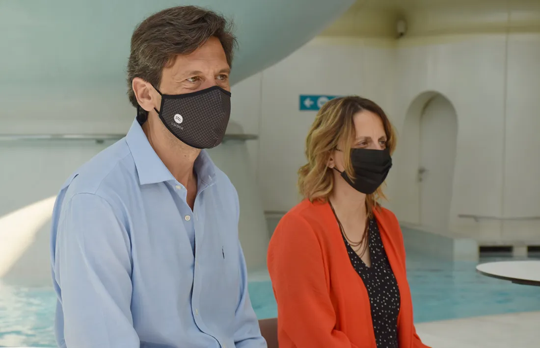 Miguel Pedregal i Rosa Gili durant la compareixença d'aquest matí.