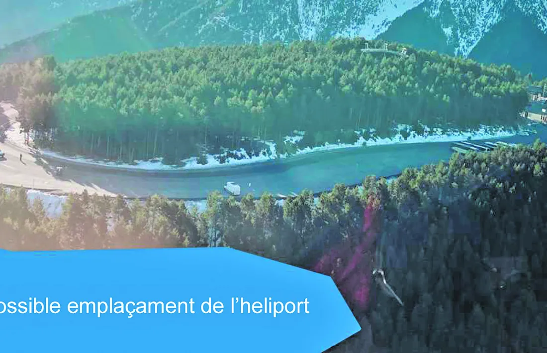 La zona blava és la que ocuparia l'heliport nacional de la Caubella.