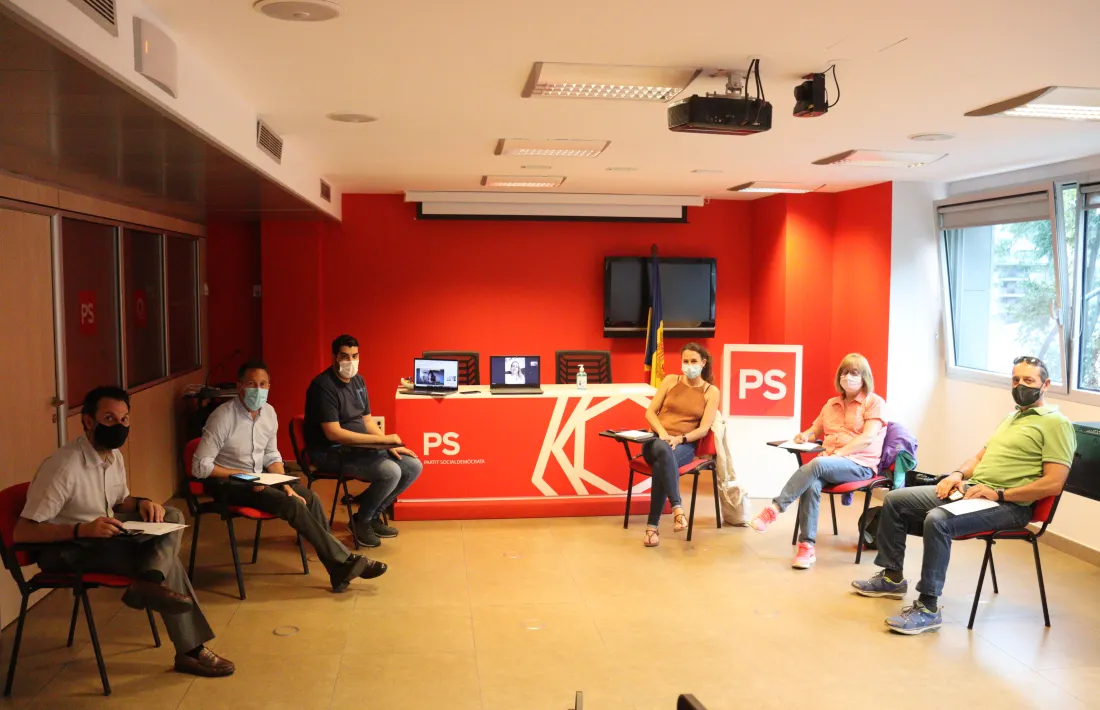 Un moment de la reunió del nou comitè executiu del PS.