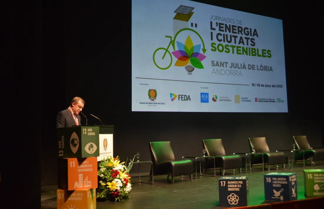 El cònsol major de Sant Julià de Lòria, Josep Majoral, durant el seu parlament.