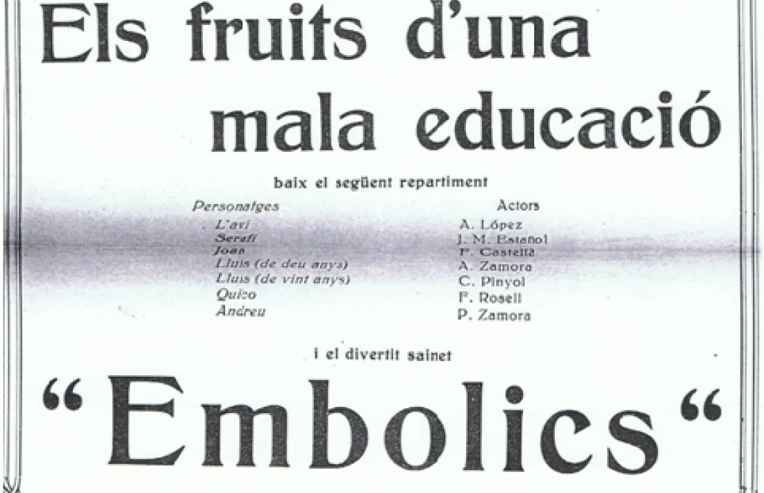 Cartell de ‘L’escola laica’, finalment titulada ‘Els fruits d’una mala educació’.