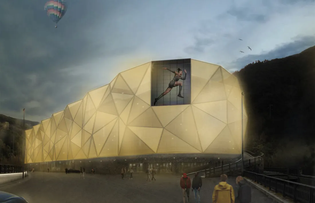 Imatge de la façana que tindrà l’edifici que acollirà el centre comercial Epizen.