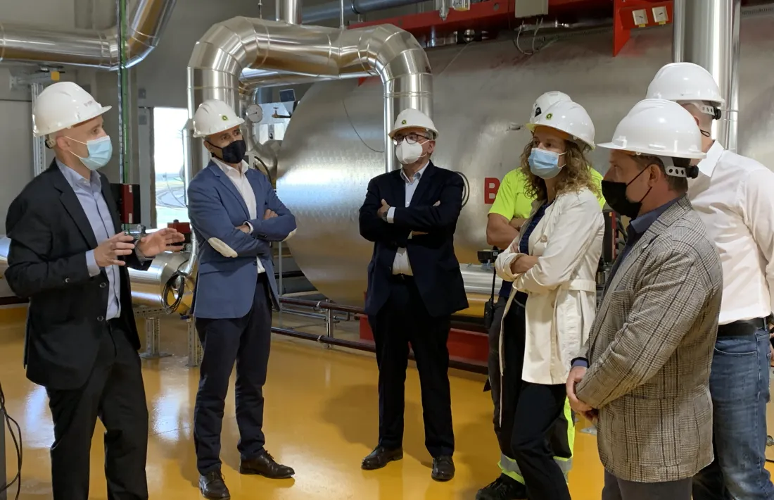 Un moment de la visita, aquest matí.