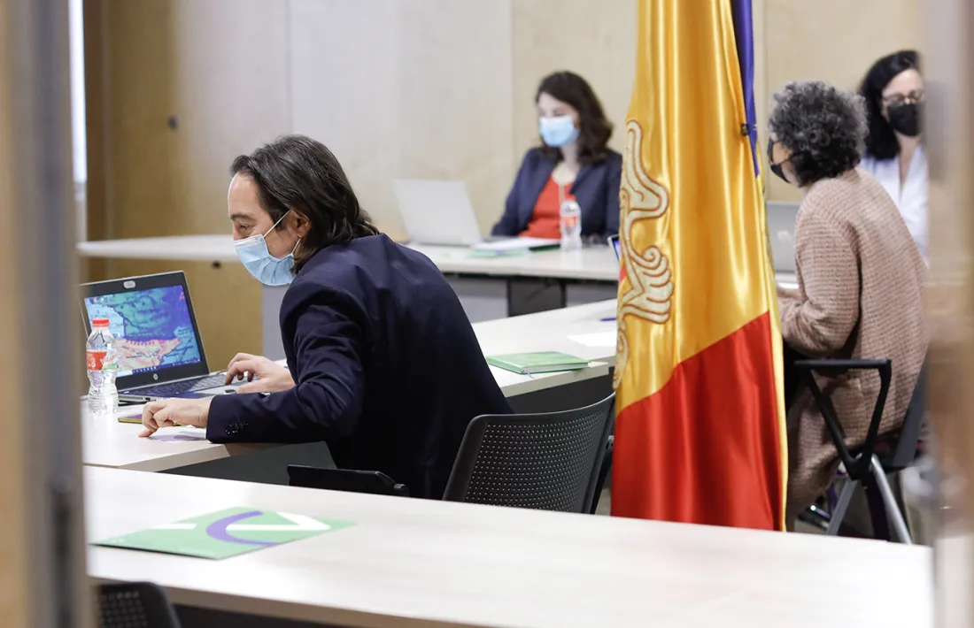 Landry Riba, en la reunió d'aquest dimarts.