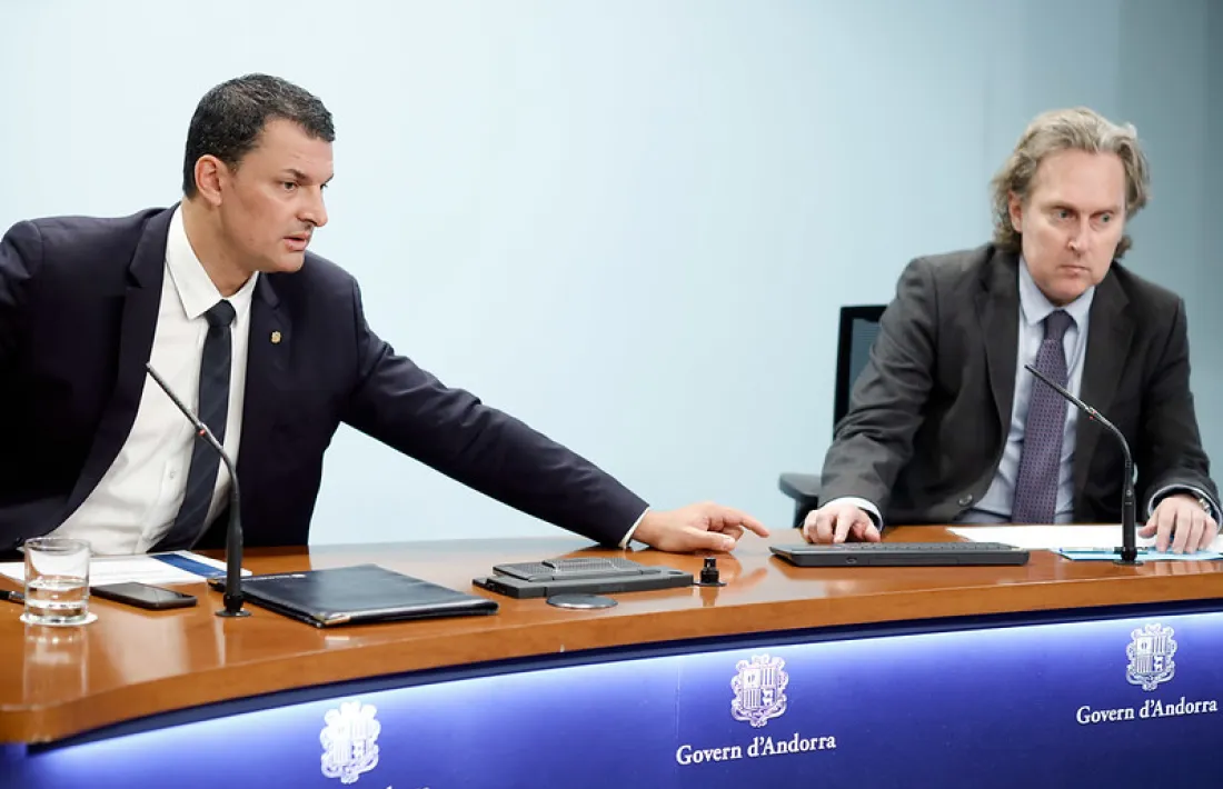 Un moment de la roda de premsa d'aquest matí.