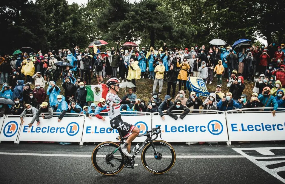 Patrick Konrad, l’austríac del Bora Hansgrohe, a la meta de Saint-Gaudens.