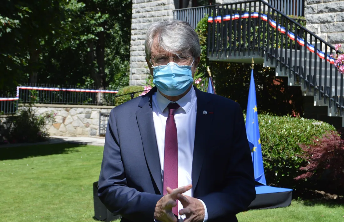 L'ambaixador de França a Andorra, Jean-Claude Tribolet, en la seva atenció als mitjans prèvia a la recepció amb motiu de la festa nacional francesa.