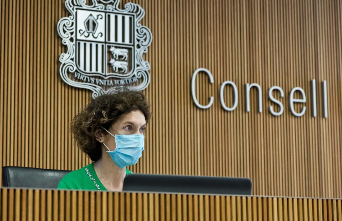 La ministra d'Afers Exteriors, Maria Ubach, durant la compareixença d'aquest matí.