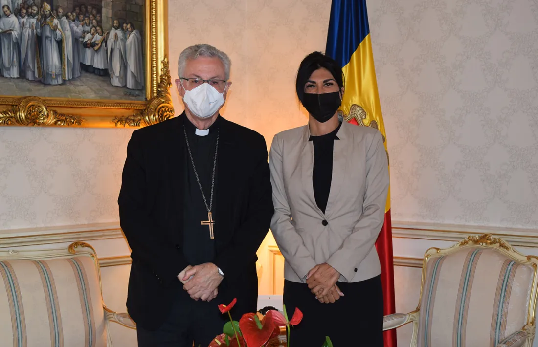 Vives i Montaner aquest matí al Palau episcopal de la Seu d'Urgell.