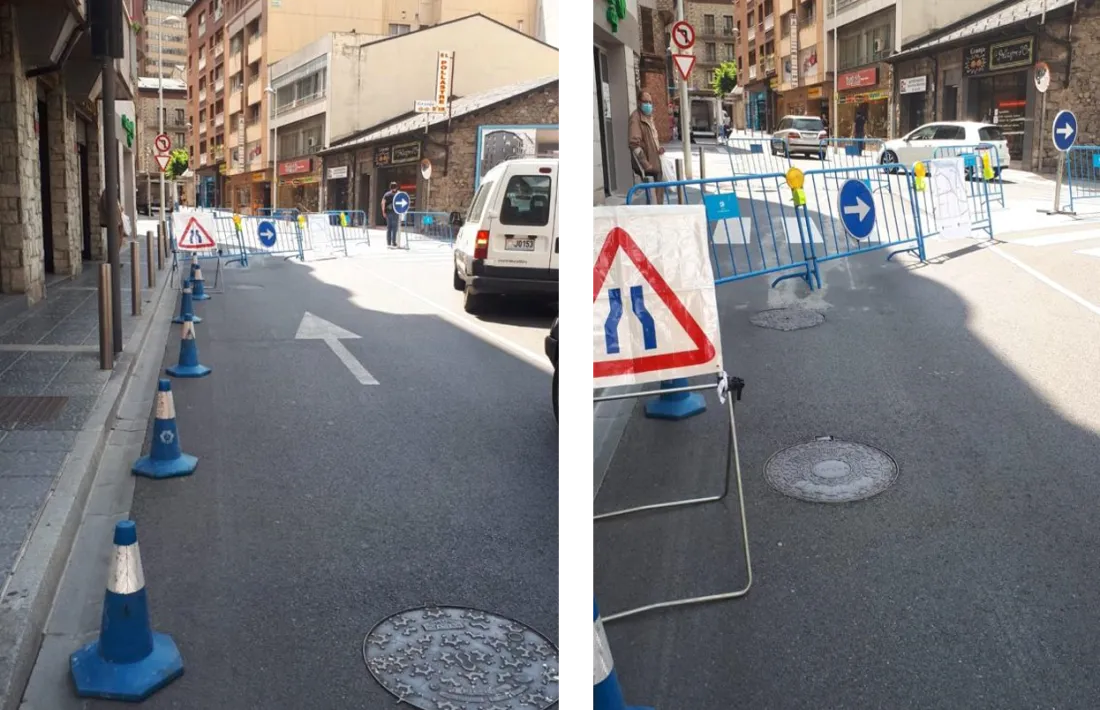 Imatge de la modificació de la circulació.