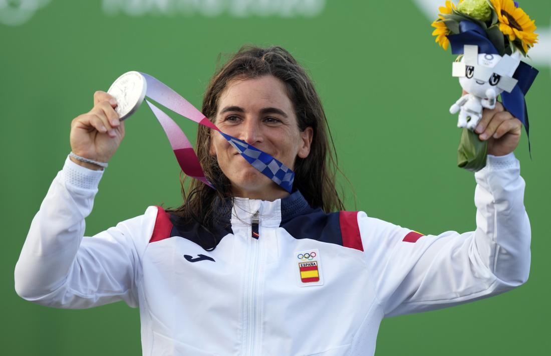 Maialent Chourraut, amb la seva medalla de plata 'fabricada' a la Seu. Foto: Twitter