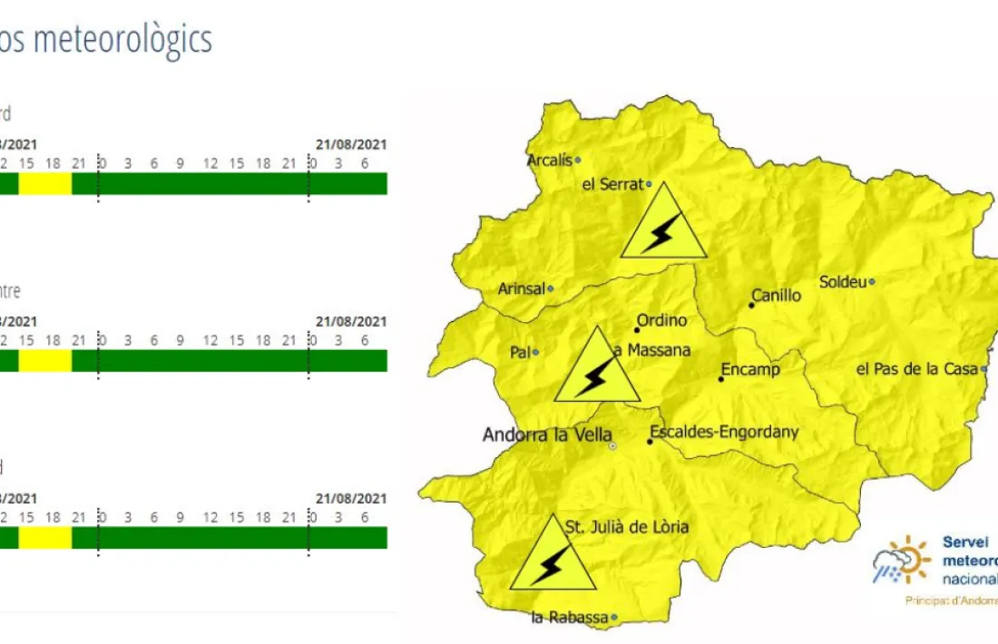 L'avís groc per tempestes.
