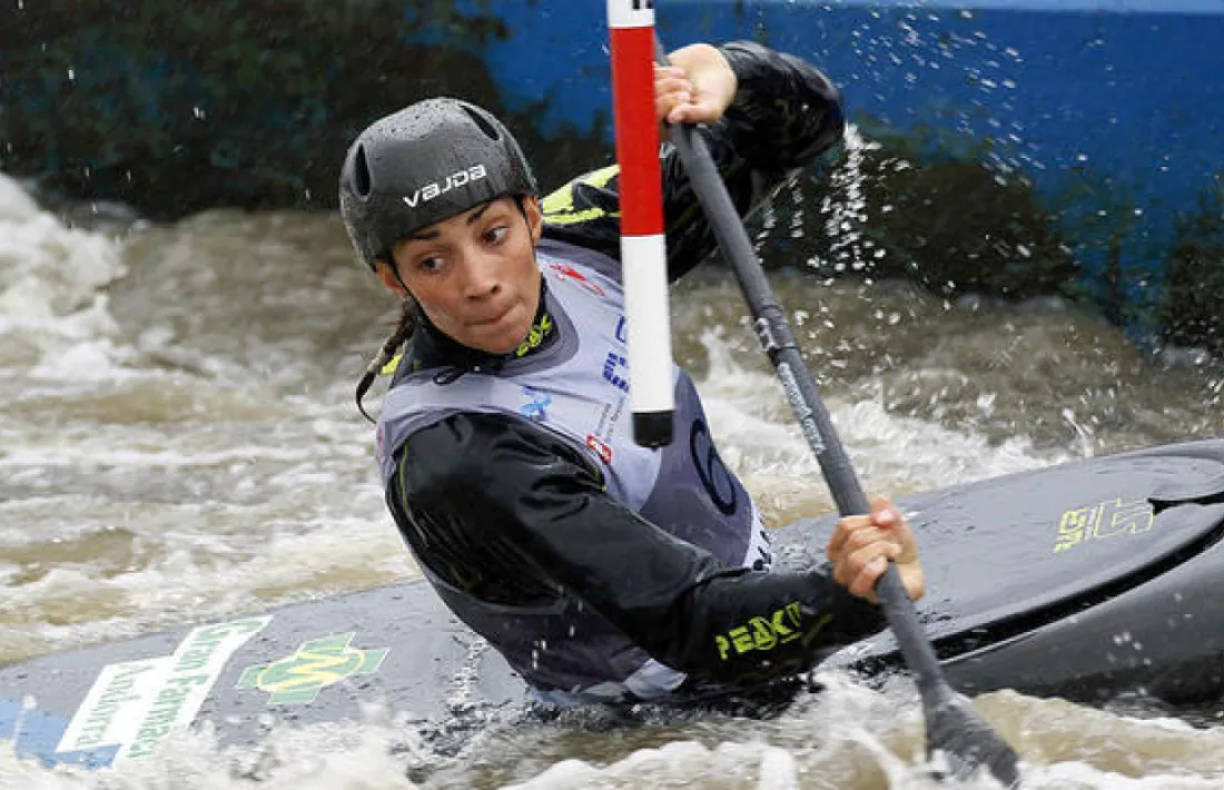 Monica Doria en un moment de la prova d’ahir a Solkan.