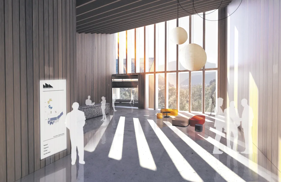 Projecció de com serà el centre de recerca en immunologia que Grifols vol instal·lar a Ordino.