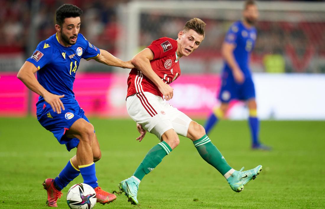 Jordi Aláez va ser un autèntic malson per a la defensa d’Hongria i amb ‘Cucu’ va protagonitzar la jugada del gol anul·lat pel VAR.Foto: FAF / Pedro Salado