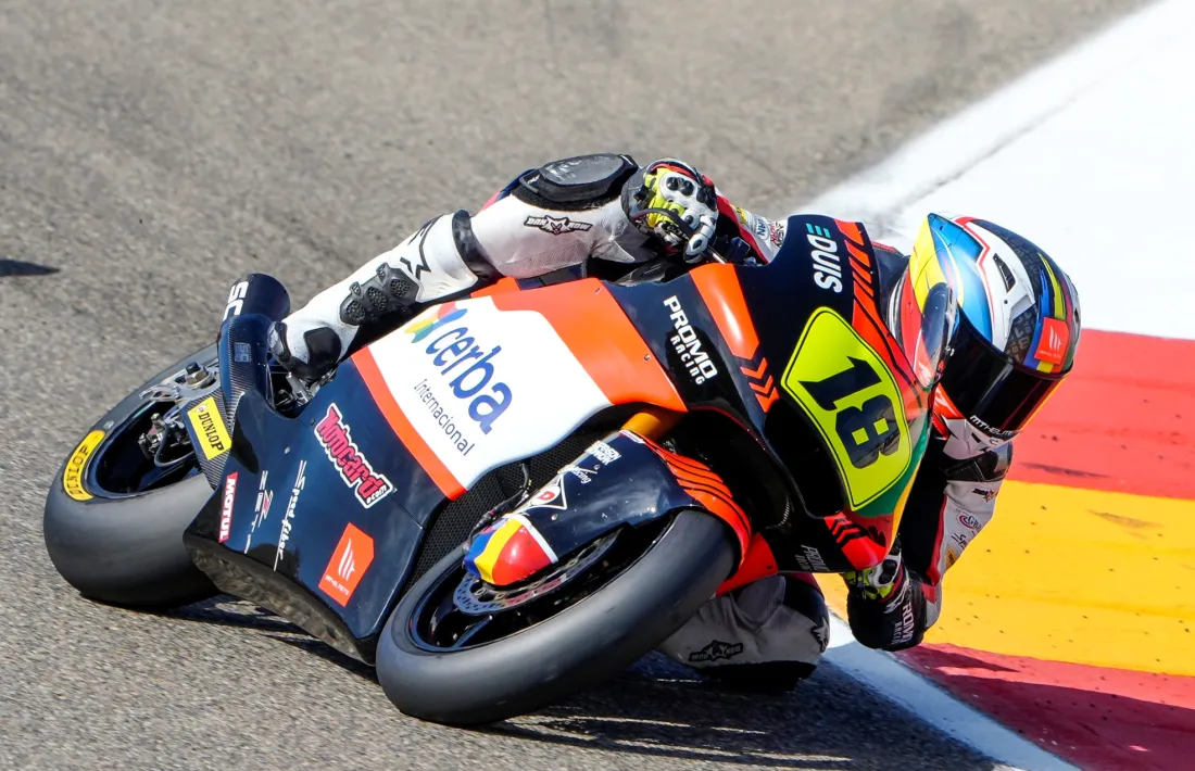 Xavi Cardelús va tornar a competir contra els millors pilots del món de Moto2. Foto: Promoracing