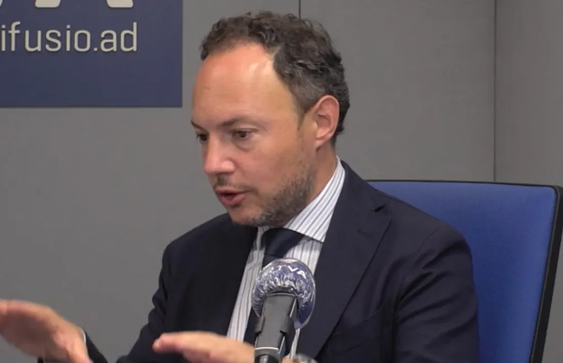 El cap de Govern, Xavier Espot, durant l’entrevista a ‘Els matins de la Nacional’ d’aquest matí.