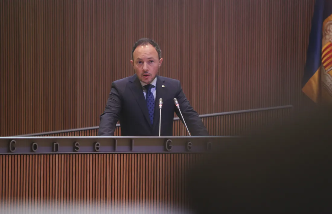 El cap de Govern en un moment del seu discurs en la primera sessió del debat d’orientació política.