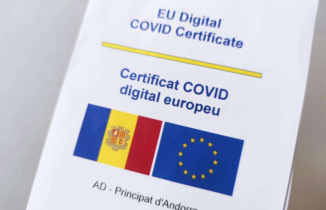 Un certificat Covid emès a Andorra