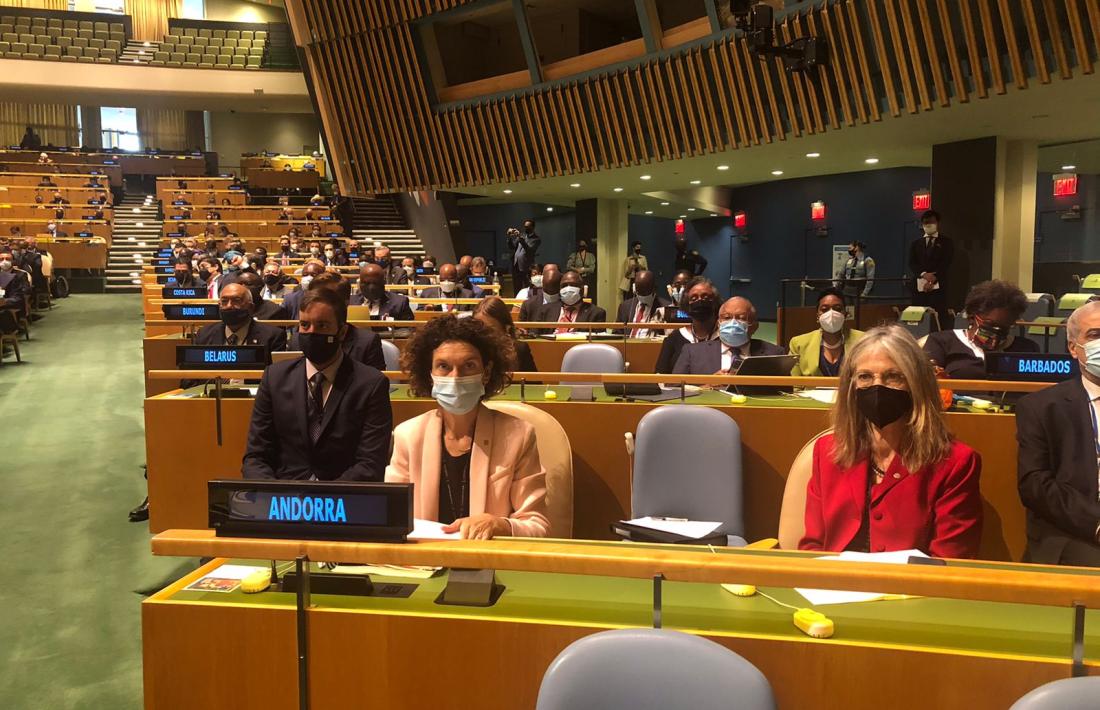 Ubach en la l'obertura de la 76a sessió de l'Assemblea General de l'ONU.