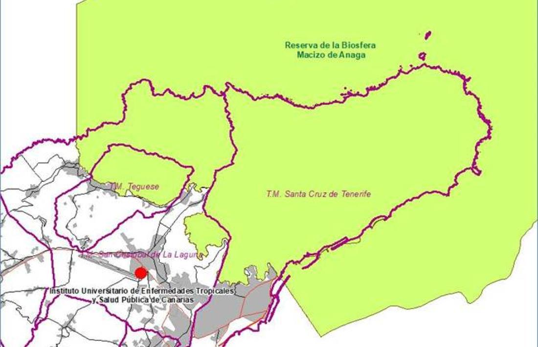 Mapa de la Reserva de la Biosfera del Massís d’Anaga